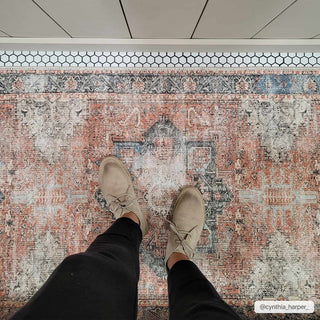 Rosman Distressed Washable Area Rug - Flatiron - Home