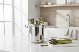 Asparagus Pot with Glass Lid - CRISTEL French Stainless Steel Vegetable Steamer | Flatiron Home - Flatiron-Home