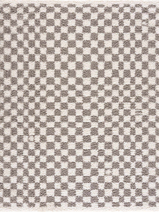 Kieu Taupe Checkered Plush Area Rug | Flatiron Home - Flatiron - Home