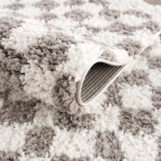 Kieu Taupe Checkered Plush Area Rug | Flatiron Home - Flatiron - Home