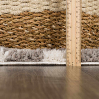 Kieu Taupe Checkered Plush Area Rug | Flatiron Home - Flatiron - Home
