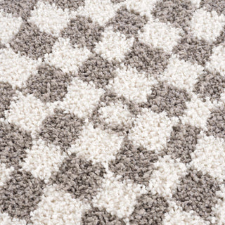 Kieu Taupe Checkered Plush Area Rug | Flatiron Home - Flatiron - Home