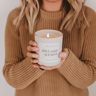 Apple Maple Bourbon Soy Candle - 15oz Premium Hand - Poured Candle | Cozy Fall Fragrance - Flatiron - Home