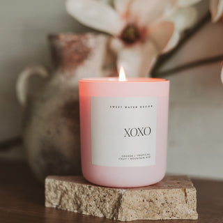 XOXO Soy Candle - 15oz Premium Hand - Poured | Valentine's Day Gift Fresh Tropical Scent - Flatiron - Home