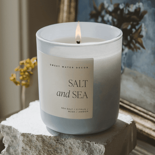 Salt and Sea Soy Candle - Blue Matte Jar - 15 oz - Flatiron - Home