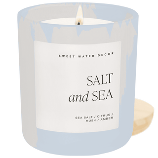 Salt and Sea Soy Candle - Blue Matte Jar - 15 oz - Flatiron - Home