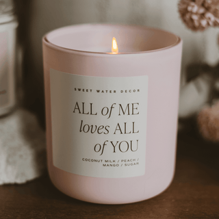 All of Me Loves All of You Soy Candle - 15oz Hand - Poured | Romantic Valentine's Day Gift - Flatiron - Home