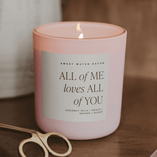 All of Me Loves All of You Soy Candle - 15oz Hand - Poured | Romantic Valentine's Day Gift - Flatiron - Home