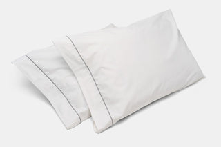 Cotton Bed Pillowcases with Classic Piping Design - Flatiron - Home