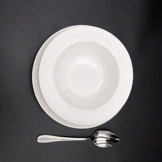 Fine Julia Porcelain Deep Plate Dinnerware Set - Flatiron Home