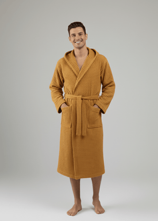Organic Turkish Cotton Waffle Bathrobe – Lightweight Spa Robe for Men & Women