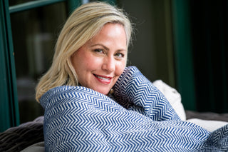 Chevron Pattern Soft Wool Throw Size Blanket - Flatiron - Home