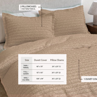 100% Cotton Honeycomb Waffle Duvet Set - Mattea Collection - Flatiron-Home