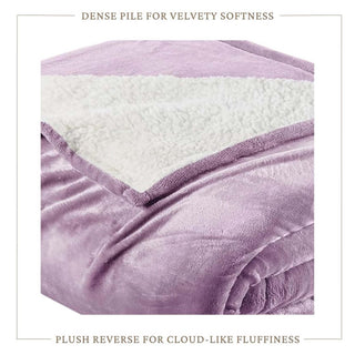 Velvet Plush Sherpa Bed Blanket - Sherpa Fleece Collection - Flatiron-Home