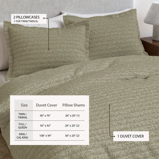100% Cotton Honeycomb Waffle Duvet Set - Mattea Collection - Flatiron-Home