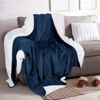 Velvet Plush Sherpa Bed Blanket - Sherpa Fleece Collection - Flatiron-Home