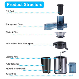 Centrifugal Juicer | 1000W Wide-Feed Juice Extractor | Flatiron Home Kitchen