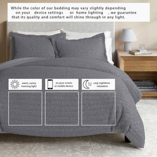 100% Cotton Honeycomb Waffle Duvet Set - Mattea Collection - Flatiron-Home