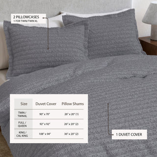 100% Cotton Honeycomb Waffle Duvet Set - Mattea Collection - Flatiron-Home