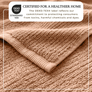 Turkish Cotton Ribbed 6-Piece Bath Towel Set - Georgiana Collection - Flatiron-Home