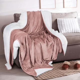 Velvet Plush Sherpa Bed Blanket - Sherpa Fleece Collection - Flatiron-Home