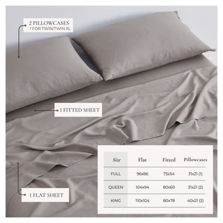 TENCEL™ Lyocell & Linen Blend Sheet Set - Magdalena Collection - Flatiron-Home