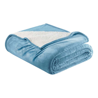 Velvet Plush Sherpa Bed Blanket - Sherpa Fleece Collection - Flatiron-Home