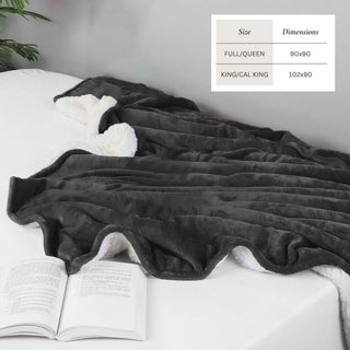 Velvet Plush Sherpa Bed Blanket - Sherpa Fleece Collection - Flatiron-Home