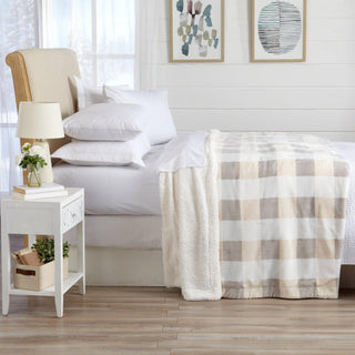 Velvet Plush Sherpa Luxury Bed Blanket - Kinsley Collection - Flatiron-Home