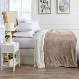 Velvet Plush Sherpa Luxury Bed Blanket - Kinsley Collection - Flatiron-Home
