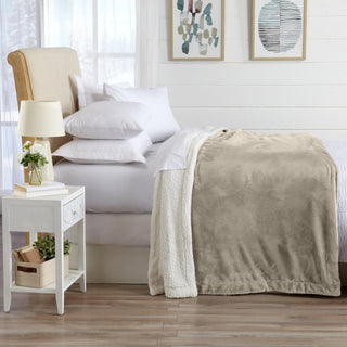 Velvet Plush Sherpa Luxury Bed Blanket - Kinsley Collection - Flatiron-Home