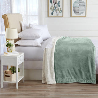 Velvet Plush Sherpa Luxury Bed Blanket - Kinsley Collection - Flatiron-Home