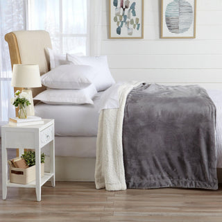 Velvet Plush Sherpa Luxury Bed Blanket - Kinsley Collection - Flatiron-Home