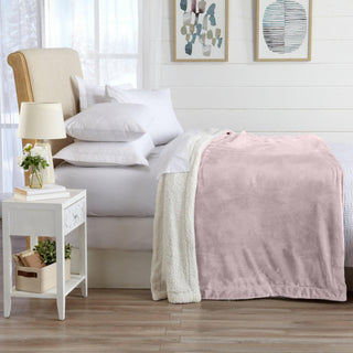 Velvet Plush Sherpa Luxury Bed Blanket - Kinsley Collection - Flatiron-Home