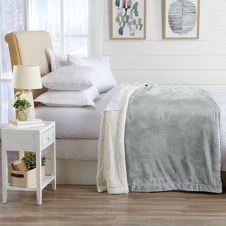 Velvet Plush Sherpa Luxury Bed Blanket - Kinsley Collection - Flatiron-Home