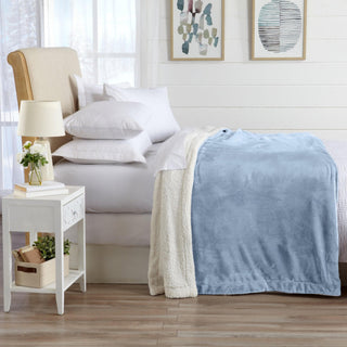 Velvet Plush Sherpa Luxury Bed Blanket - Kinsley Collection - Flatiron-Home