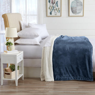 Velvet Plush Sherpa Luxury Bed Blanket - Kinsley Collection - Flatiron-Home