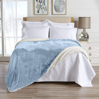 Velvet Plush Sherpa Luxury Bed Blanket - Kinsley Collection - Flatiron-Home