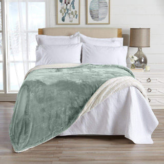 Velvet Plush Sherpa Luxury Bed Blanket - Kinsley Collection - Flatiron-Home