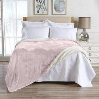 Velvet Plush Sherpa Luxury Bed Blanket - Kinsley Collection - Flatiron-Home