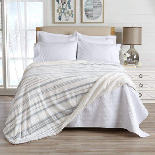 Velvet Plush Sherpa Luxury Bed Blanket - Kinsley Collection - Flatiron-Home