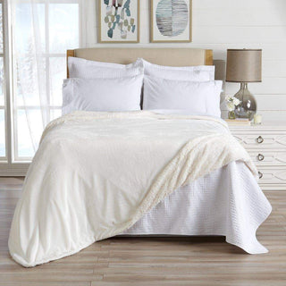Velvet Plush Sherpa Luxury Bed Blanket - Kinsley Collection - Flatiron-Home