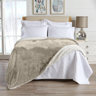 Velvet Plush Sherpa Luxury Bed Blanket - Kinsley Collection - Flatiron-Home
