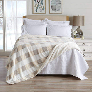 Velvet Plush Sherpa Luxury Bed Blanket - Kinsley Collection - Flatiron-Home