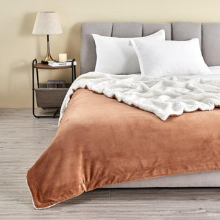 Velvet Plush Sherpa Luxury Bed Blanket - Kinsley Collection - Flatiron-Home