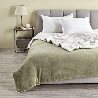 Velvet Plush Sherpa Luxury Bed Blanket - Kinsley Collection - Flatiron-Home