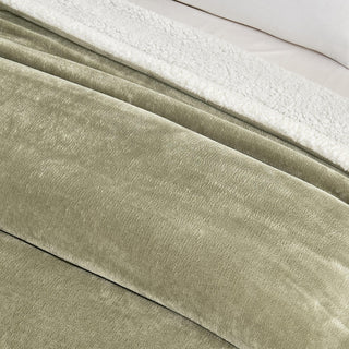Velvet Plush Sherpa Luxury Bed Blanket - Kinsley Collection - Flatiron-Home