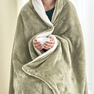 Velvet Plush Sherpa Luxury Bed Blanket - Kinsley Collection - Flatiron-Home