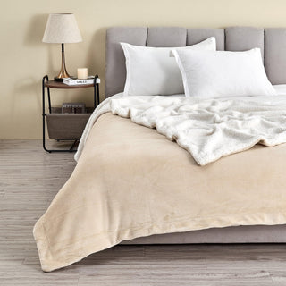 Velvet Plush Sherpa Luxury Bed Blanket - Kinsley Collection - Flatiron-Home