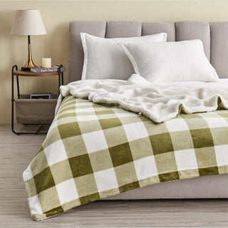 Velvet Plush Sherpa Luxury Bed Blanket - Kinsley Collection - Flatiron-Home